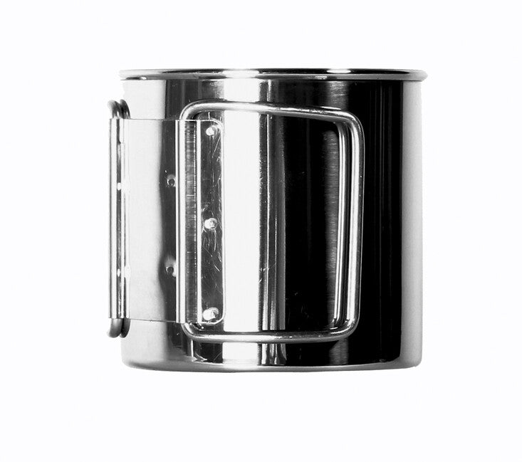 BasicNature Space Safer Mini Stainless Steel Mug 0.35L Folding Handle