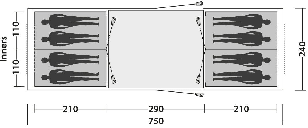Easy Camp Huntsville Twin 800 Stan EasyCamp 8 osôb