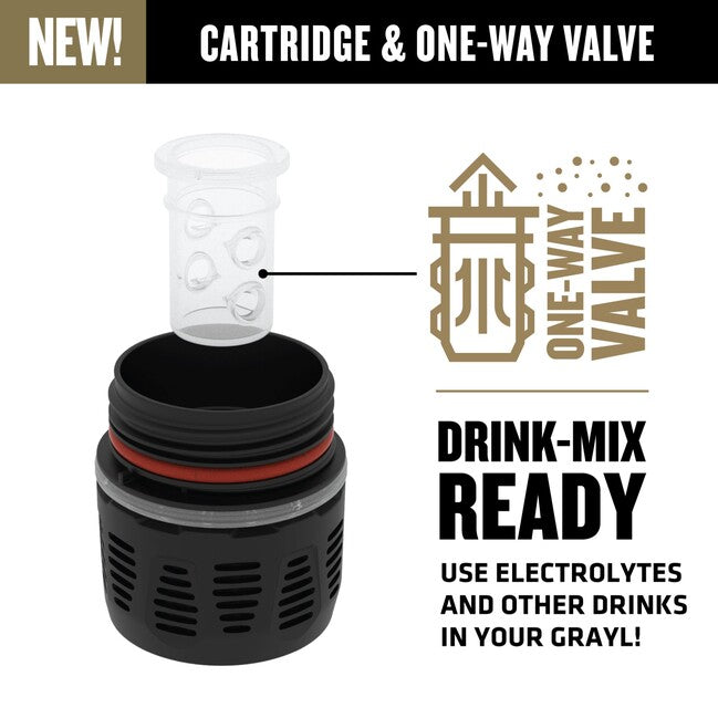 GRAYL Titanium UltraPress™ Purifier Filtration Bottle, Covert Black