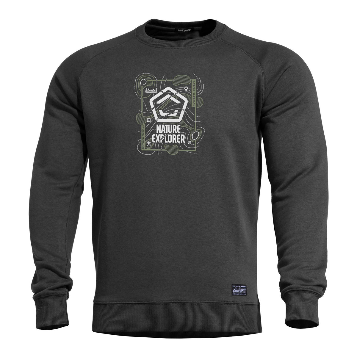 Pentagon Nature Explorer men's sweatshirt without hood, black