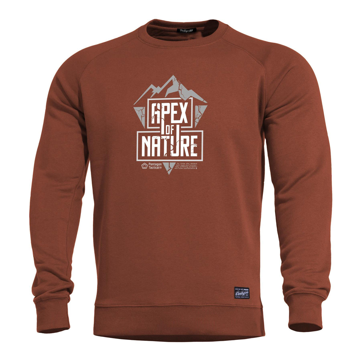 Pentagon Apex Of Nature men's sweatshirt, maroon red