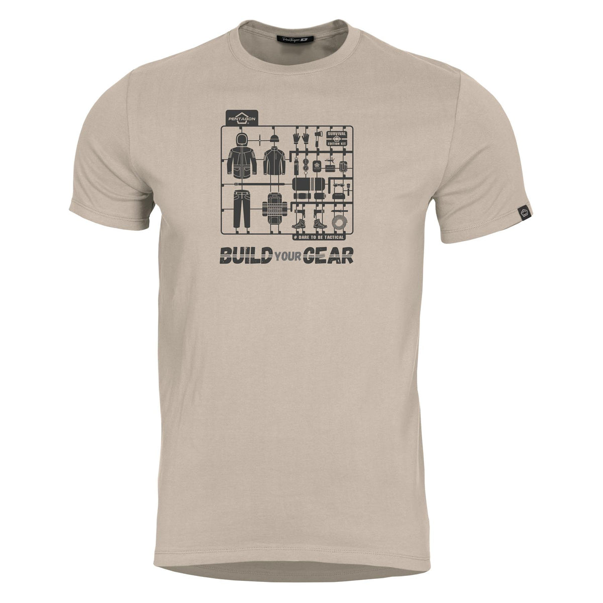 Pentagon Built Your Gear T-Shirt, Khaki