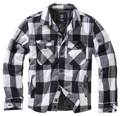Brandit Lumber Jacket, White-Black