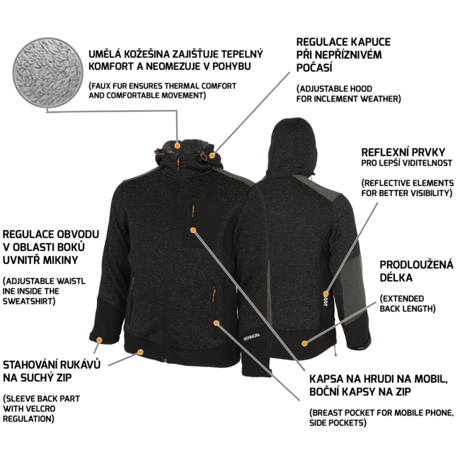 BENNON Nortos Hoodie, Grey/Black