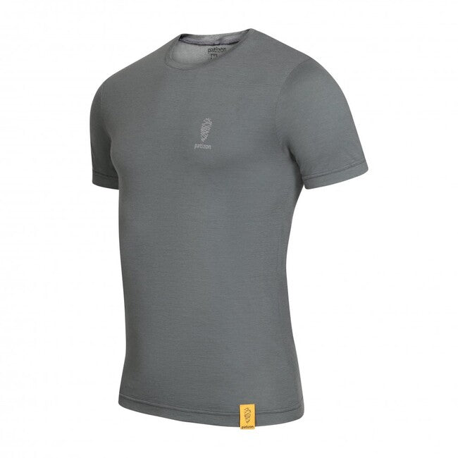 Patizon Men's Merino T-Shirt Short Sleeve, Gun Metal