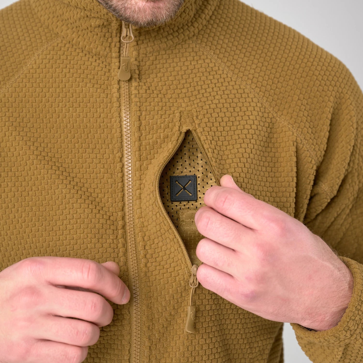 Helikon-Tex Alpha Tactical flisová bunda 630g, shadow grey – detail 3