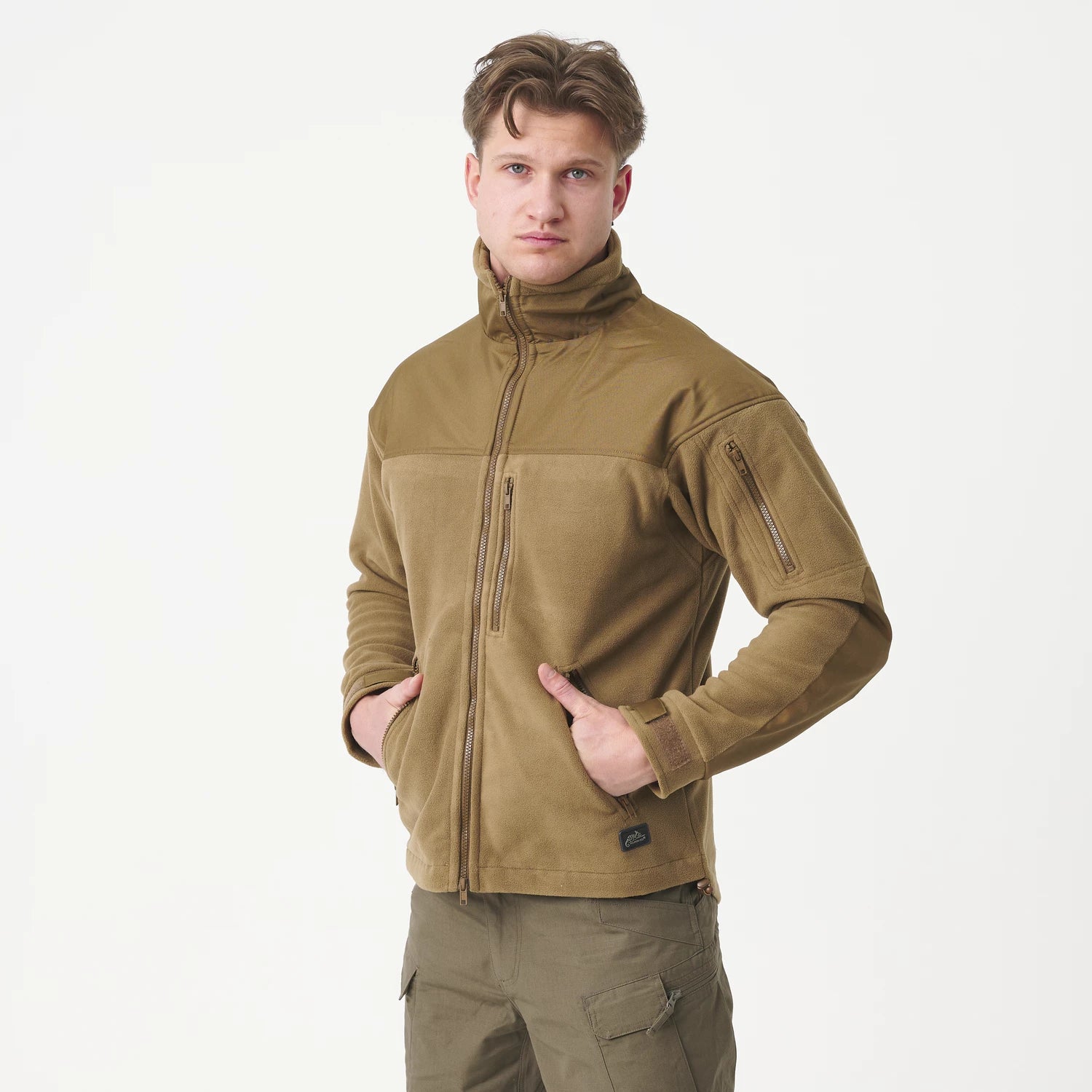 Helikon-Tex Classic Army spevnená flisová bunda, Coyote – detail