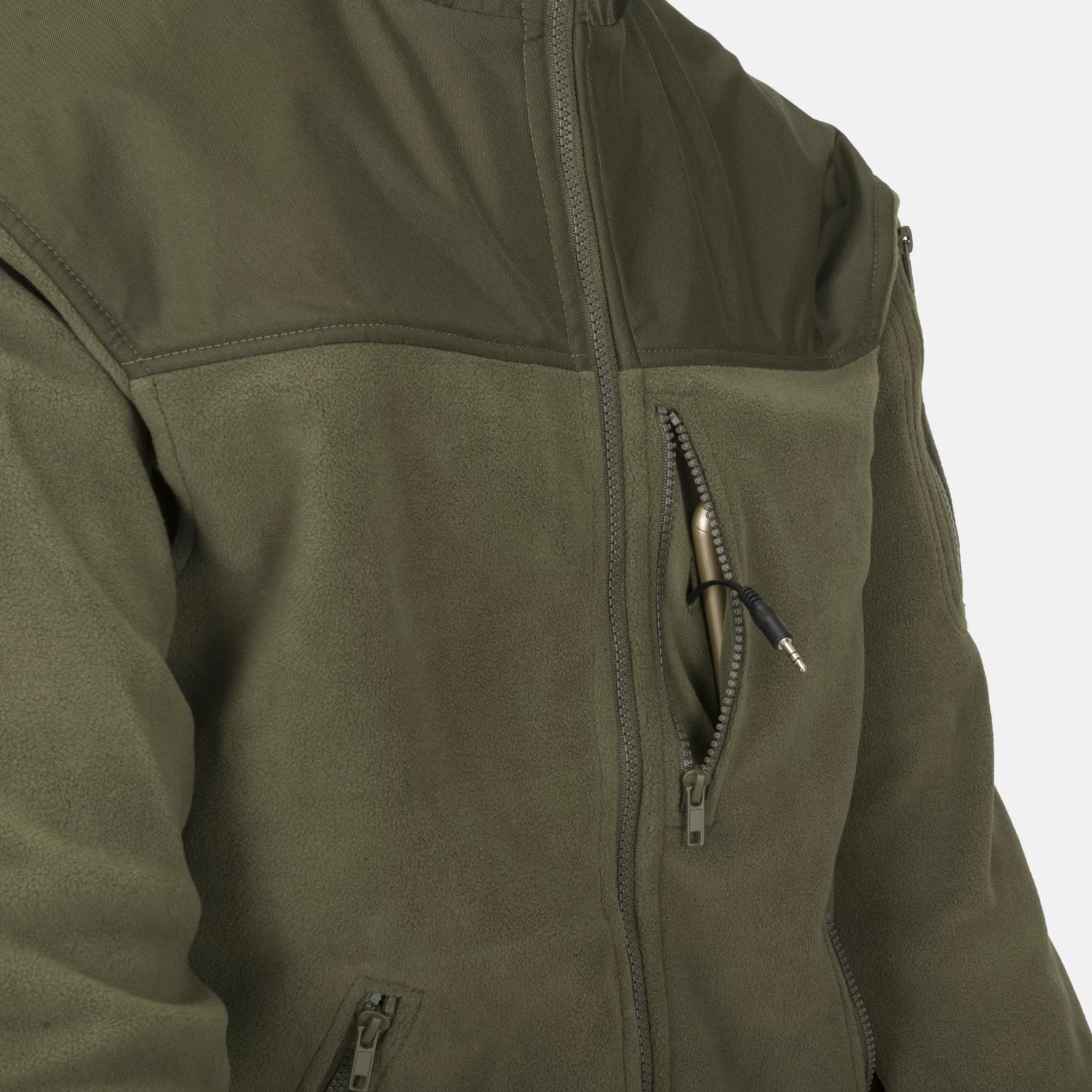 Helikon-Tex Classic Army spevnená flisová bunda, olivovo-čierna – detail 2