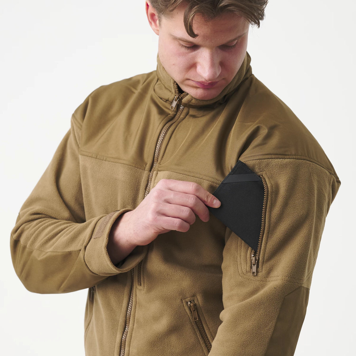 Helikon-Tex Classic Army spevnená flisová bunda, olivovo-čierna – detail 5