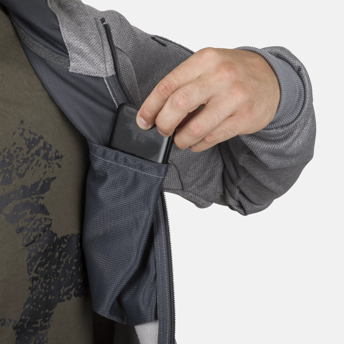 Helikon-Tex URBAN TACTICAL HOODIE mikina FullZip, Melange Grey – detail 6