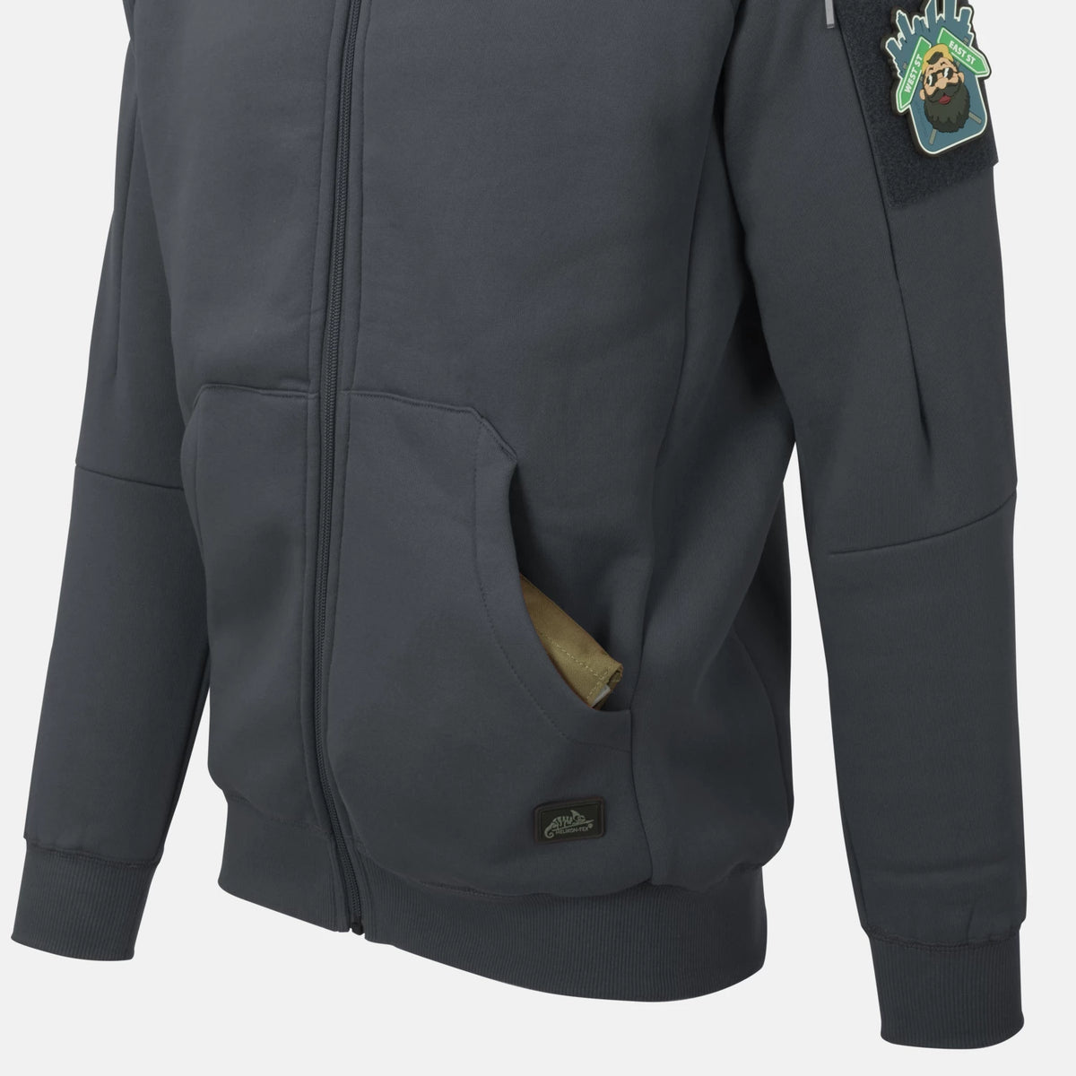 Helikon-Tex mestská mikina taktická FullZip, Green – detail 3