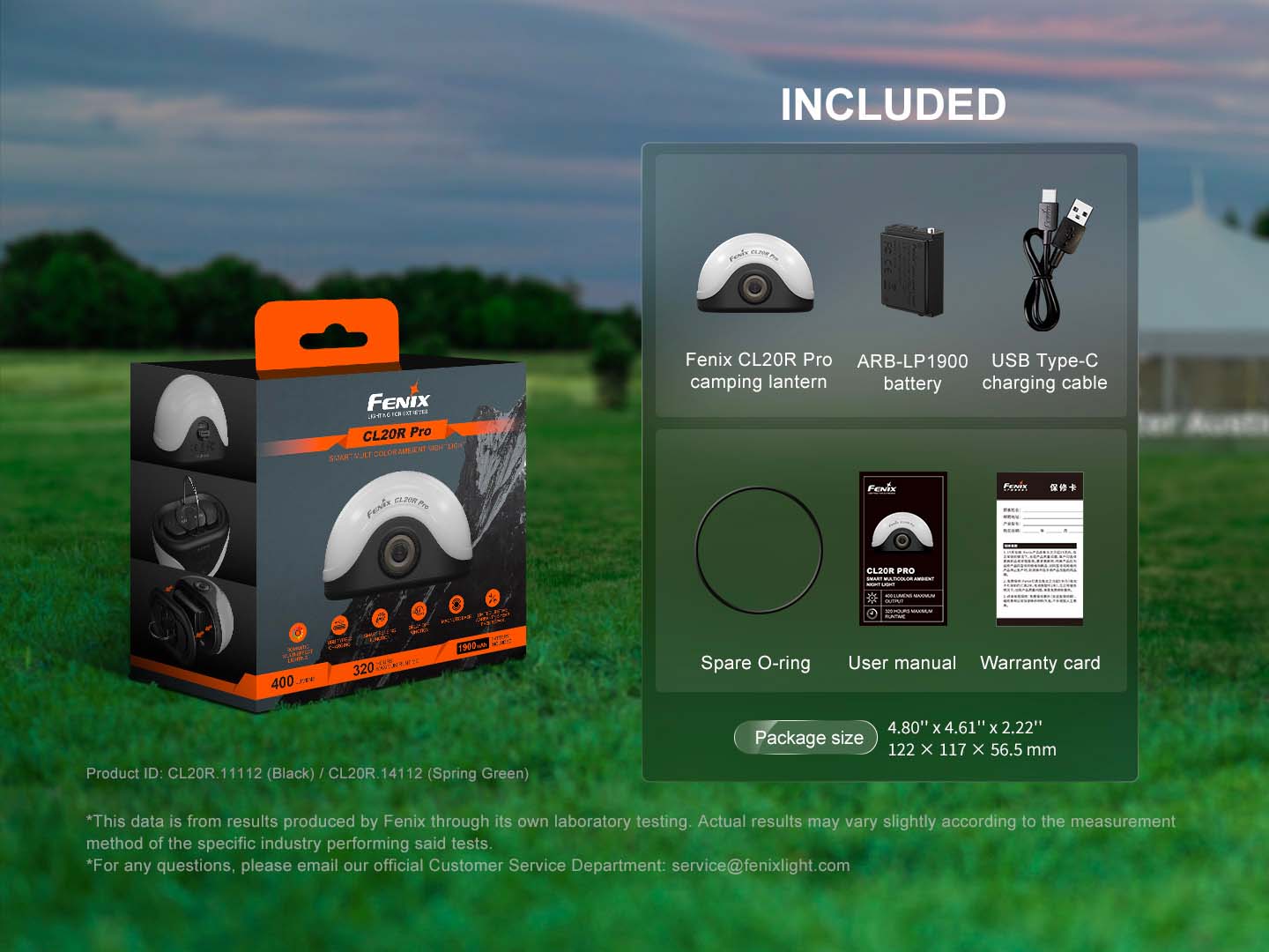 Fenix CL20R PRO lucerna, zelená