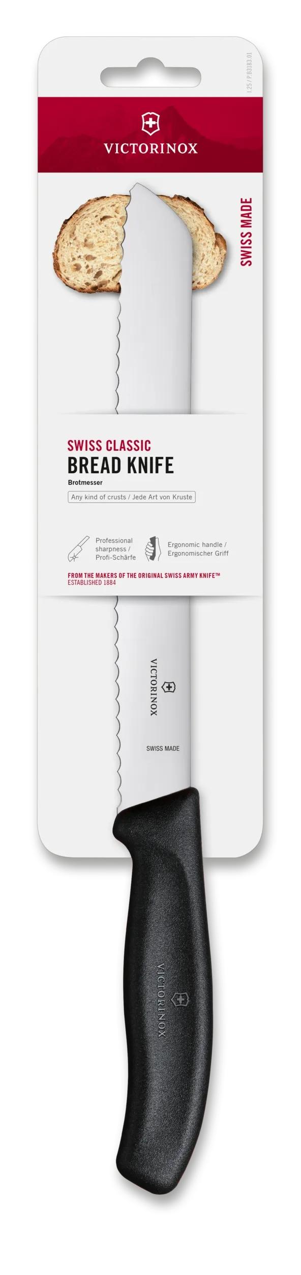 Victorinox Swiss Classic nôž na chlieb a pečivo, čierny