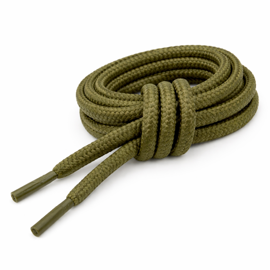 WARAGOD Warstrap Round Shoelaces, Olive
