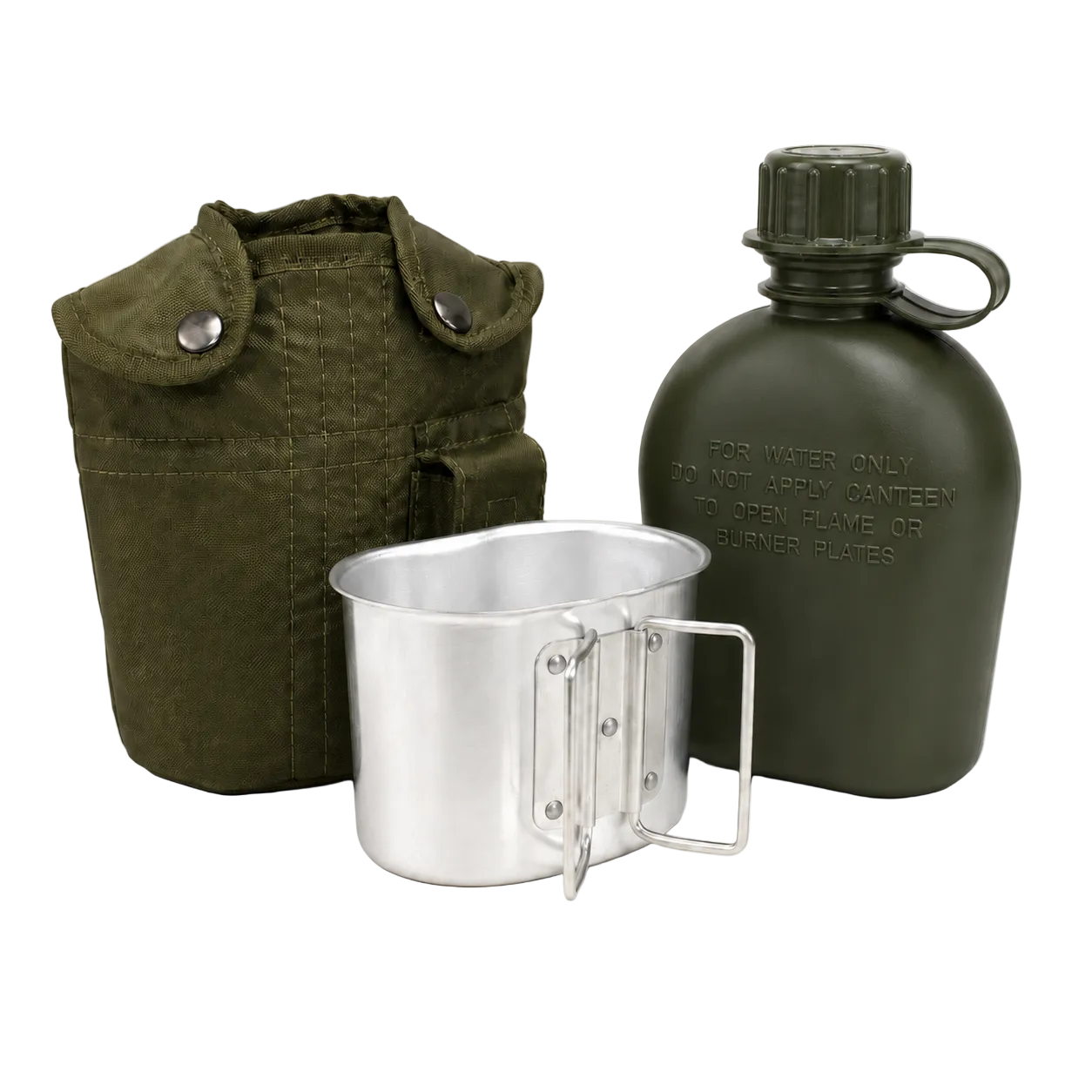 Dragowa Tactical Field Flask with ALU Bowl 1L, Green