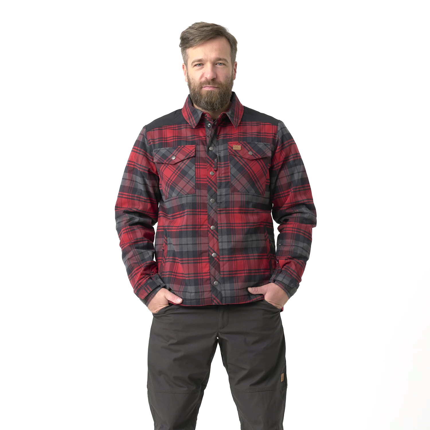 Helikon-Tex Warden zimná košeľa, Slate Crimson Plaid