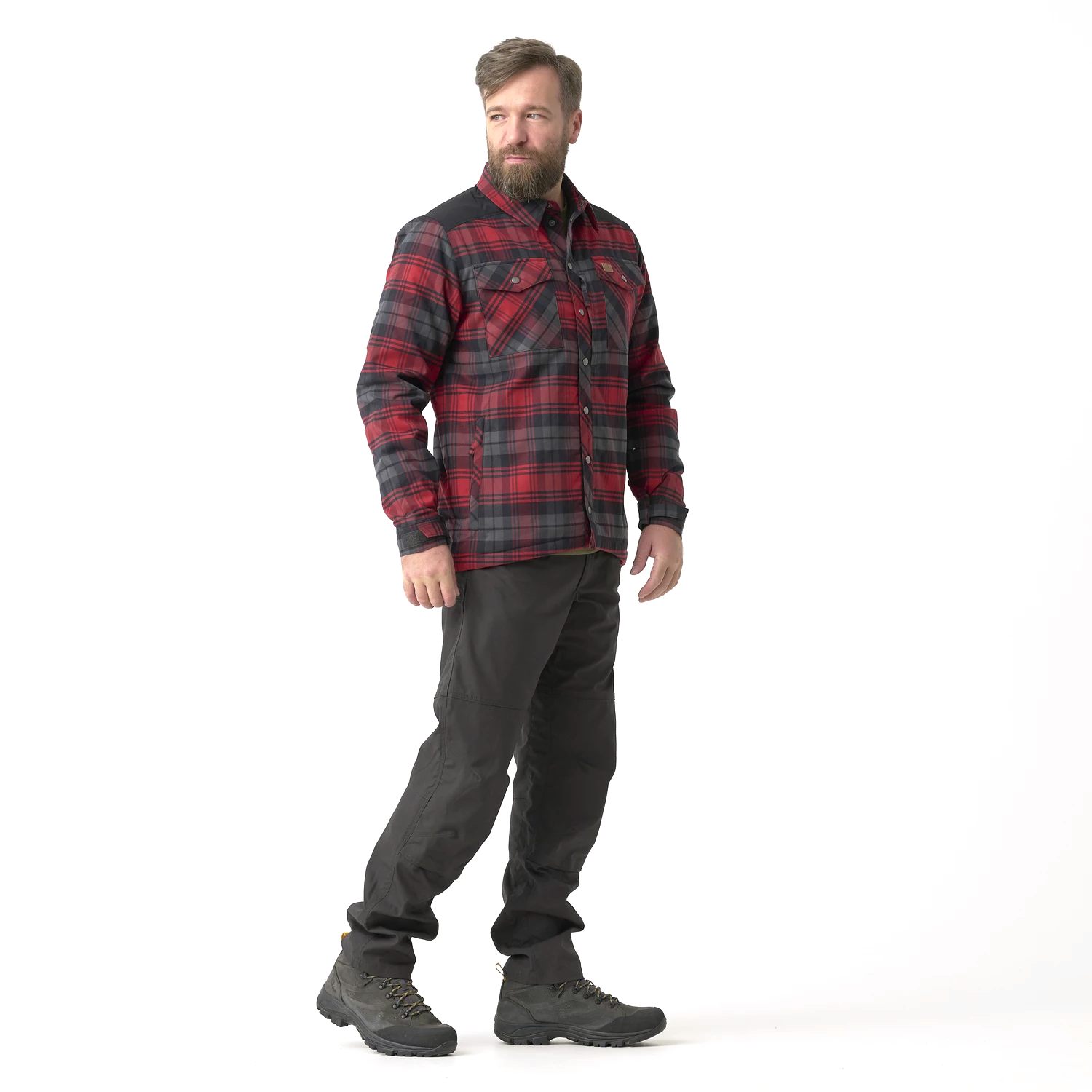 Helikon-Tex Warden zimná košeľa, Slate Crimson Plaid