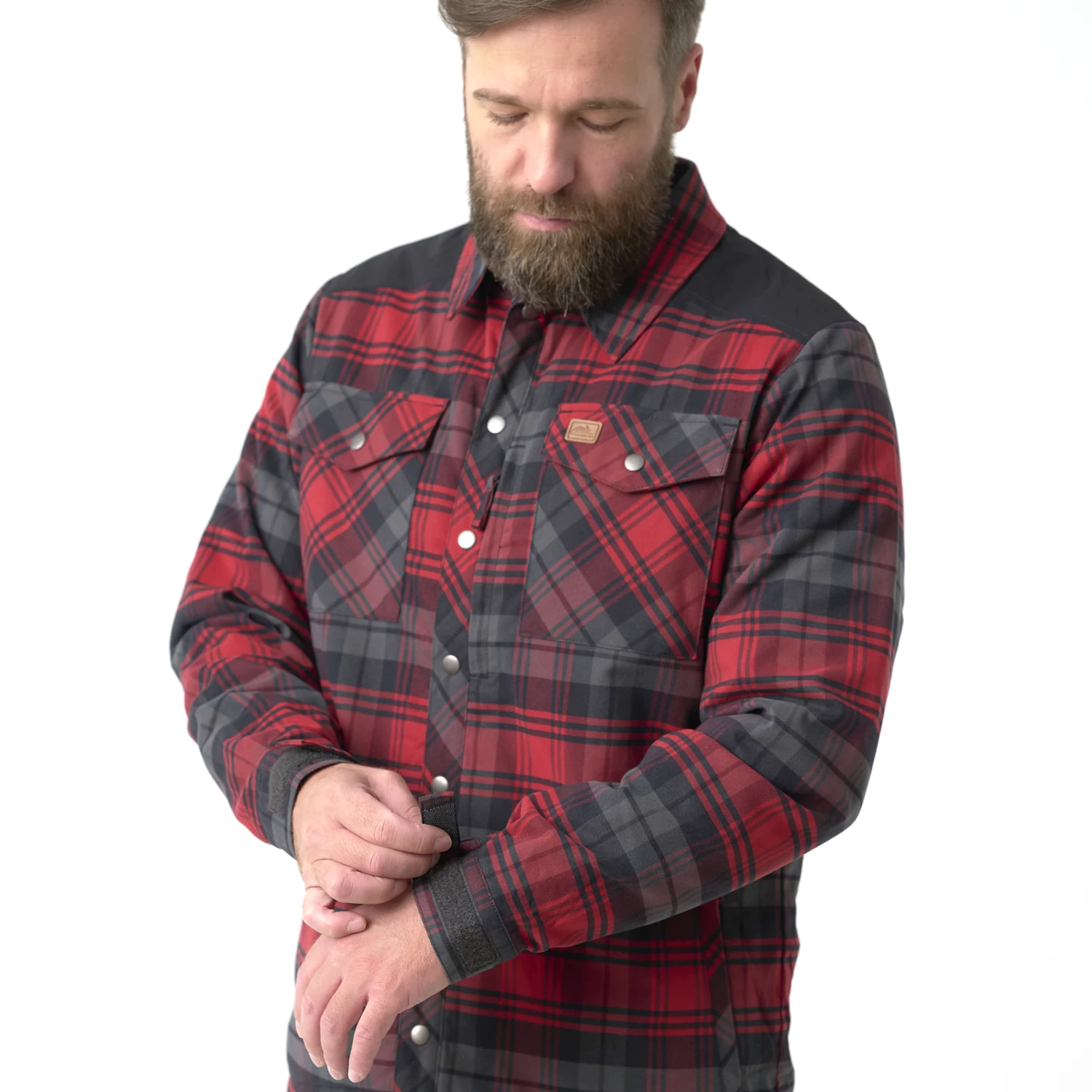 Helikon-Tex Warden zimná košeľa, Slate Crimson Plaid