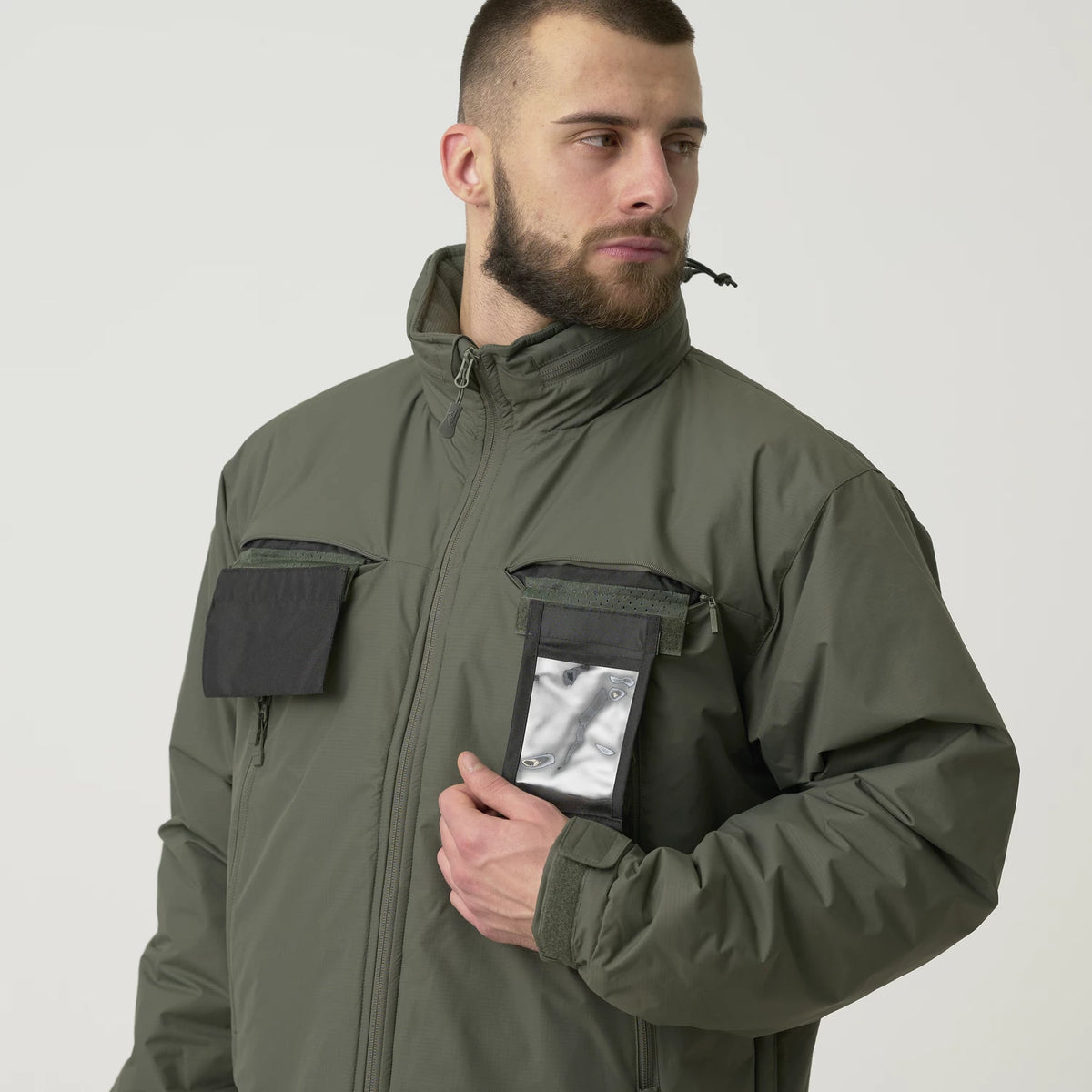 Helikon-Tex HUSKY bunda tactical taktická, alpha green – detail 2