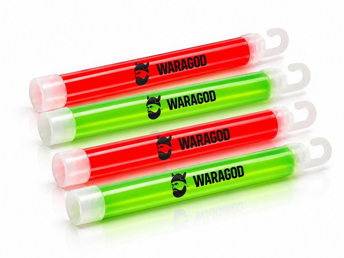 WARAGOD φωσφορίζον ραβδάκι 15cm DUO κόκκινο + πράσινο