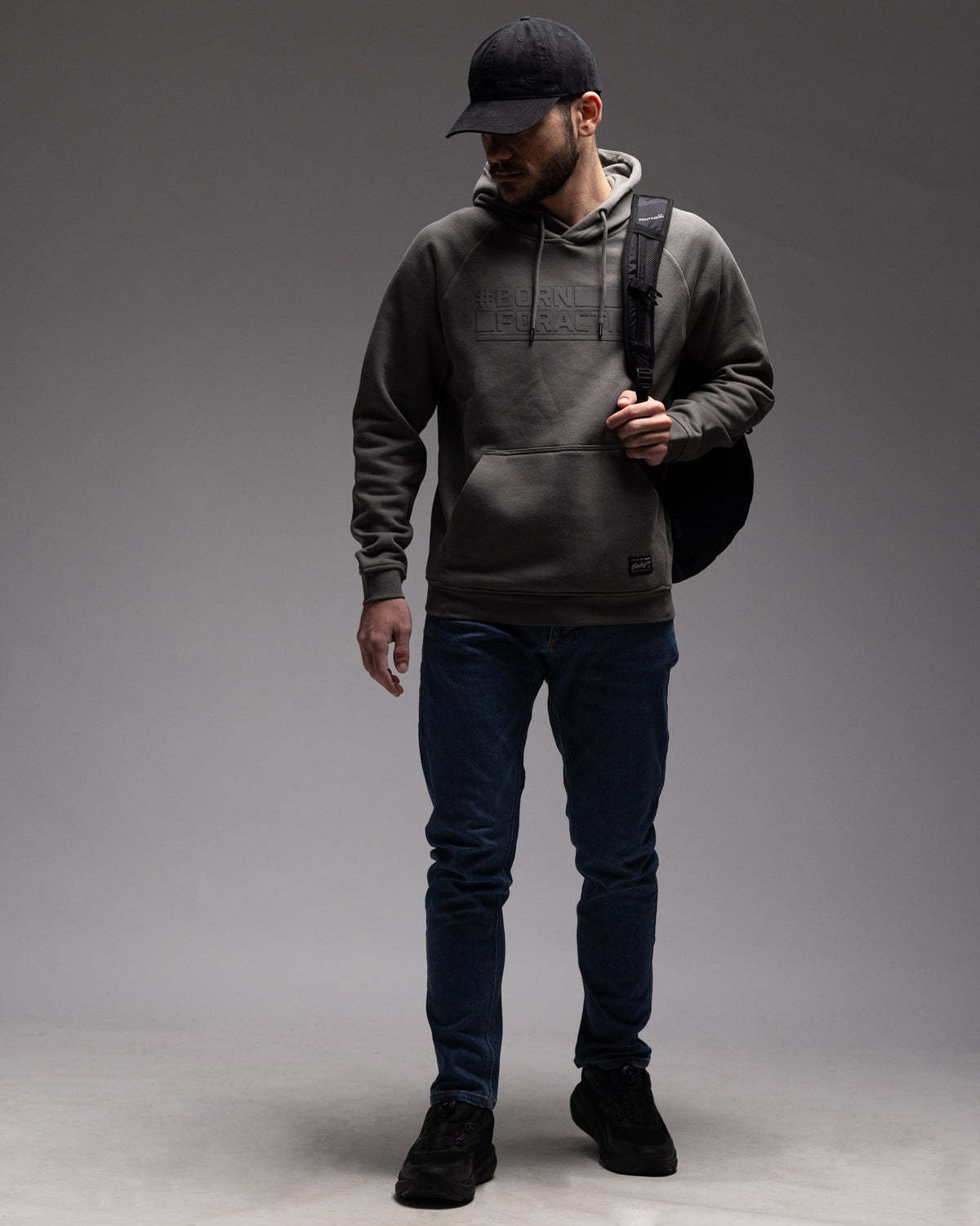Pentagon Born For Action Hoodie, Black