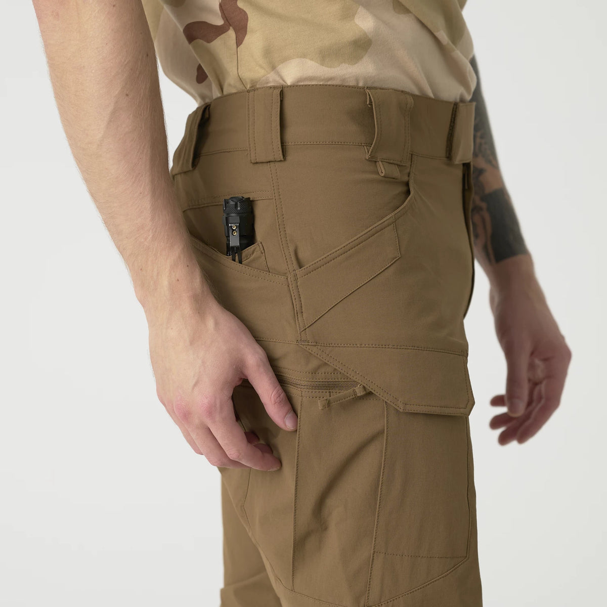 Helikon-Tex OTP nohavice VersaStretch taktické Outdoorové Versa Stretch, Mud Brown – detail 11