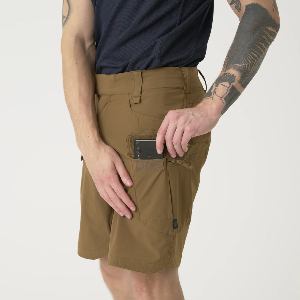 Helikon-Tex OTS 8.5" šortky VersaStretch taktické outdoorové Versa Stretch Lite, Mud Brown – detail 6