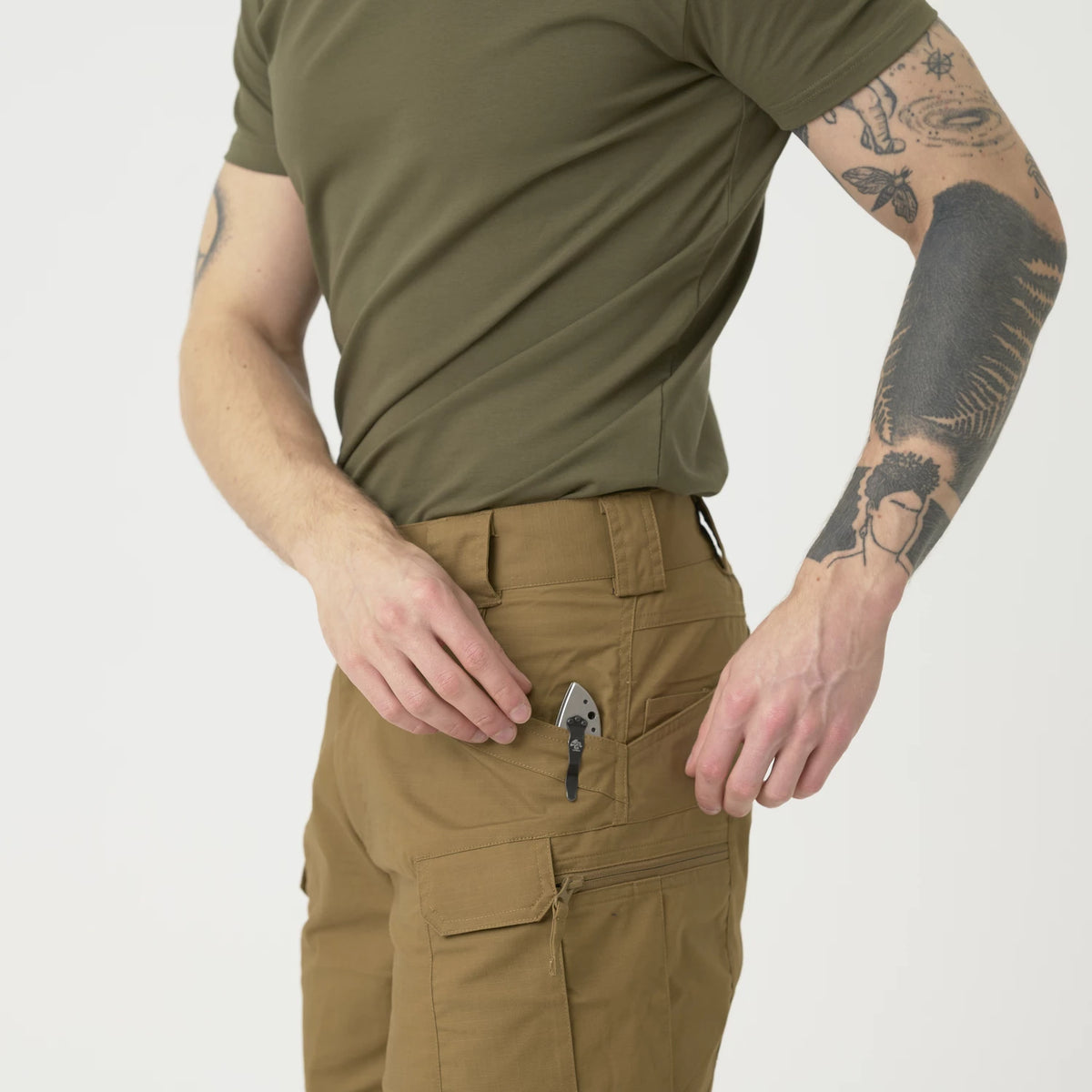Helikon-Tex Urban Tactical 11" krátke nohavice Rip-Stop polycotton, khaki – detail 4