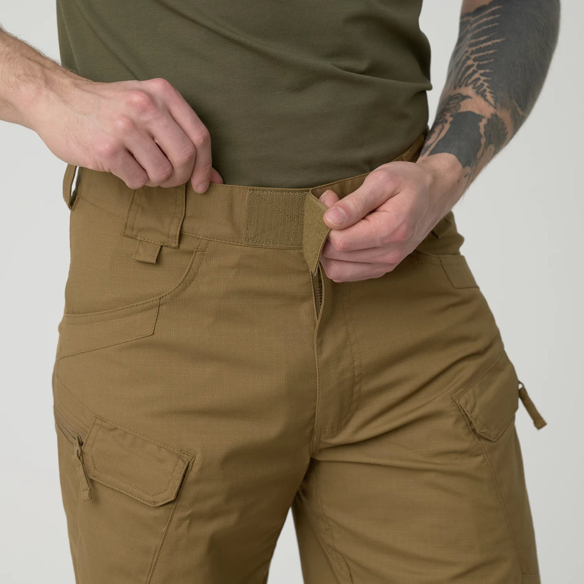 Helikon-Tex UTS nohavice taktické 8.5" PolyCotton Ripstop krátke, RAL 7013DE – detail 2