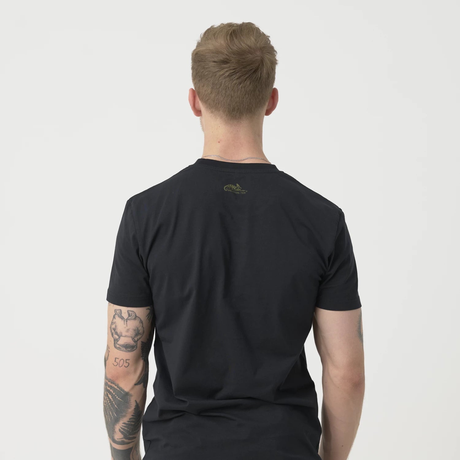 Helikon-Tex FN FAL bavlnené krátke tričko, Black/Rhodesian Camo – detail 3