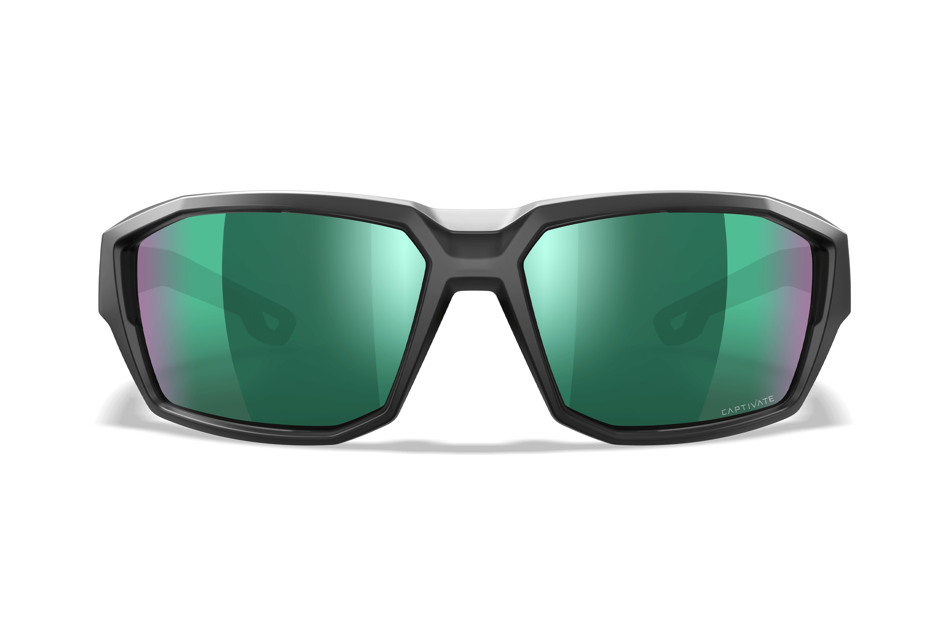 Wiley X Alpine Ballistic Sunglasses, Matte Translucent Black / CAPTIVATE Polarized Green Mirror