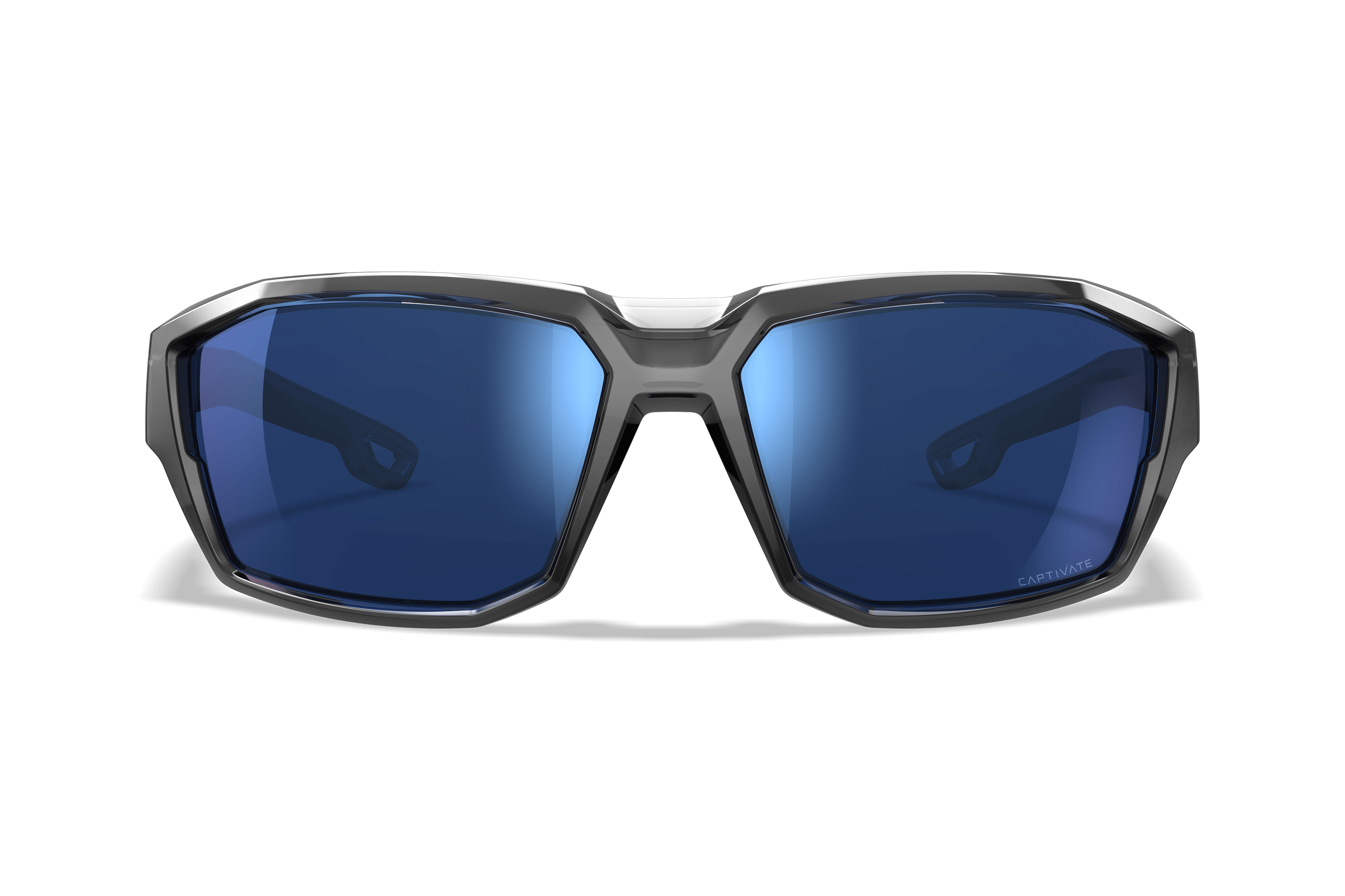 Wiley X Alpine Ballistic Sunglasses, Gloss Crystal Grey / CAPTIVATE Polarized Blue Mirror