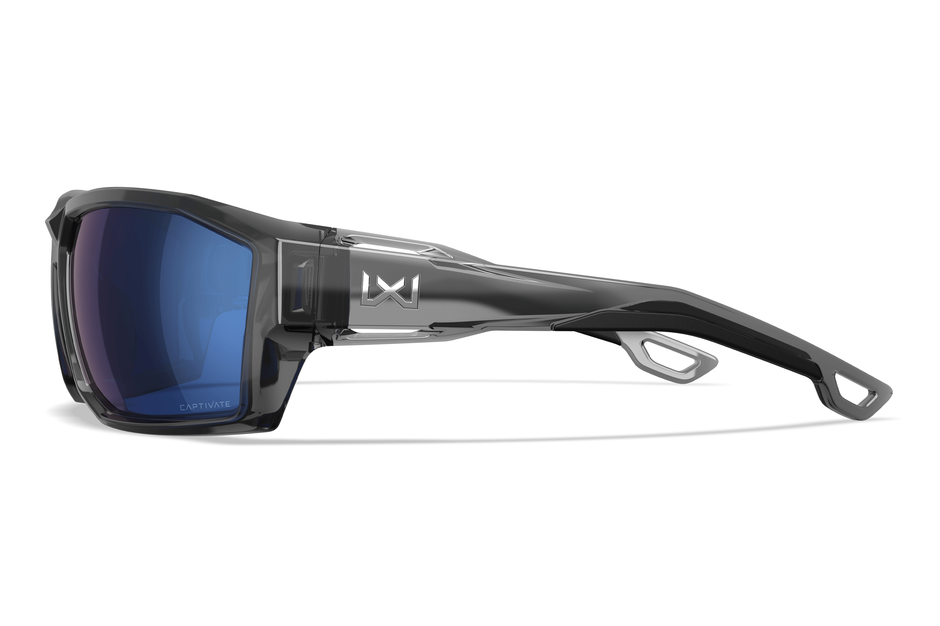 Wiley X Alpine Αντιβαλλιστικά Γυαλιά Ηλίου, Gloss Crystal Grey / CAPTIVATE Polarized Blue Mirror