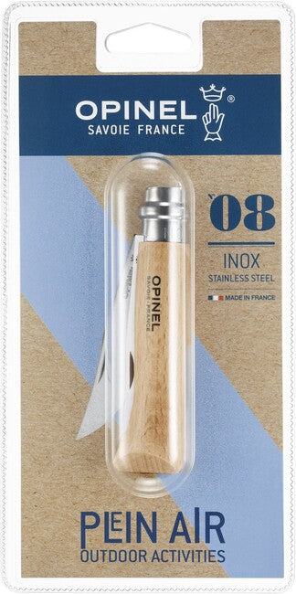 Opinel Folding Knife VRI N°08 Inox Blister, Brown