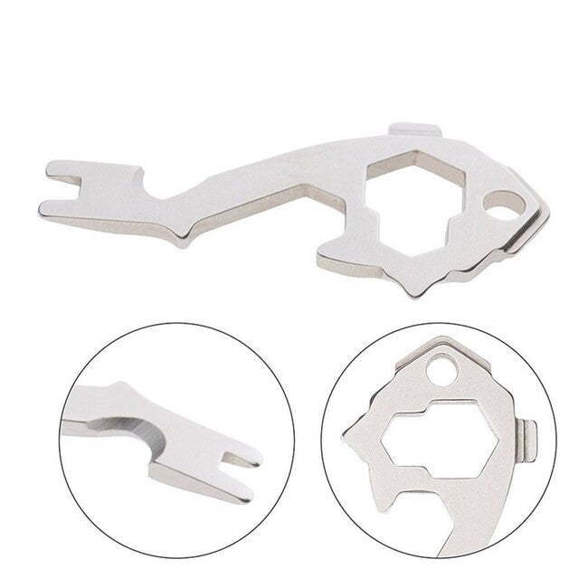 DRAGOWA Tactical Keychain Multitool 20in1 Edna, Silver