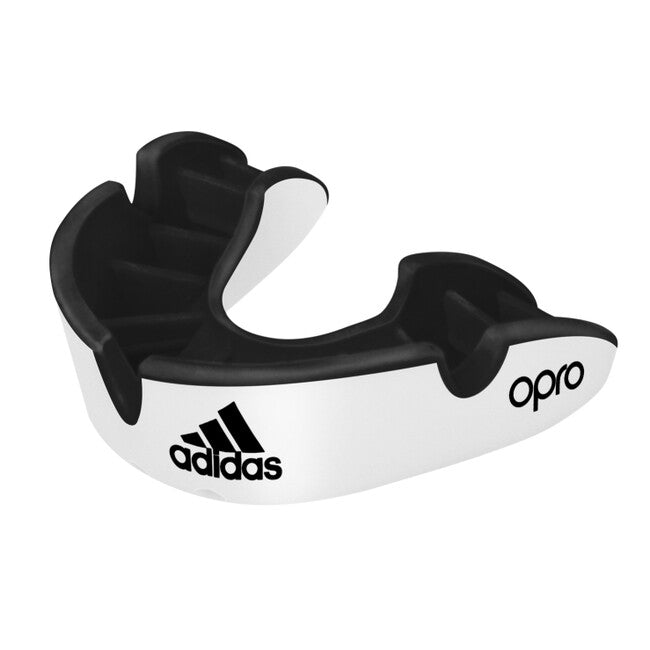Adidas Opro Silver Mouthguard, White-Black