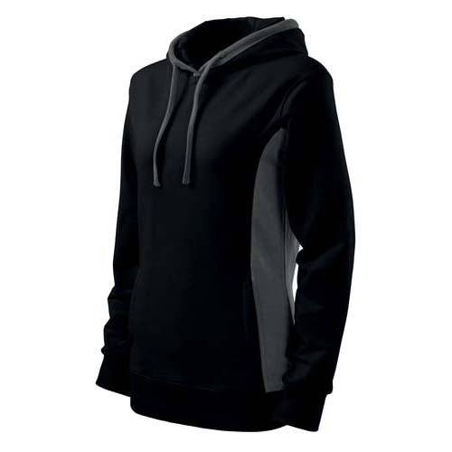Malfini Women's Kangaroo Hoodie 280g/m2, Black-Grey