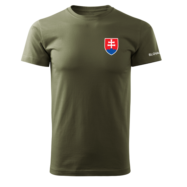 DRAGOWA Short Sleeves Small Colorful Slovak Emblem T-Shirt 160 g/m², Black