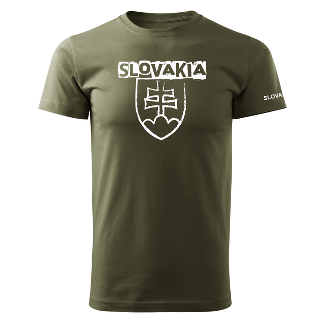 DRAGOWA Slovak Symbol Text T-Shirt, Olive, 160g/m2