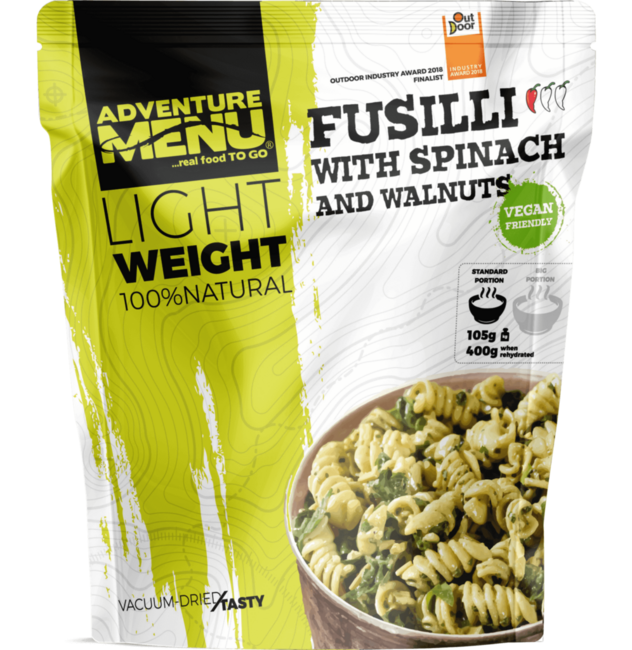 Adventure Menu Fusilli with Spinach and Walnuts, 400g