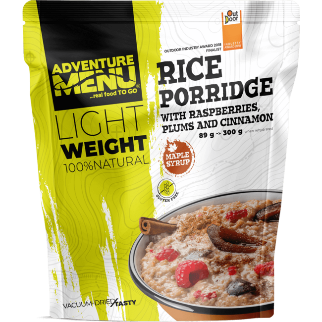 Adventure Menu Rice Porridge with Raspberries, Plums and Cinnamon, 300g
