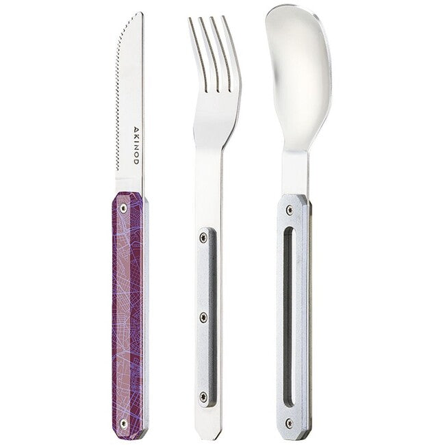 Akinod A01M00014 Utensil Set 12h34, Downtown Violet