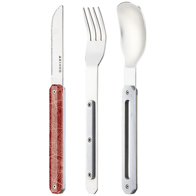 Akinod A01M00015 Cutlery Set 12h34, Downtown Red