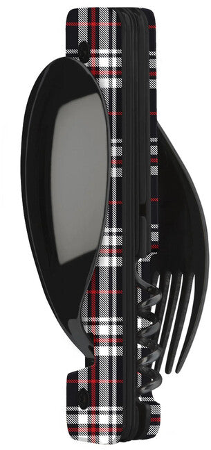 Akinod A02B00013 Multifunctional Set 13h25, Black Mirror Finish, Blue Tartan