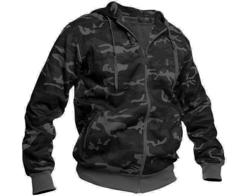 O&T High Zipper Hoodie, Camo Grey