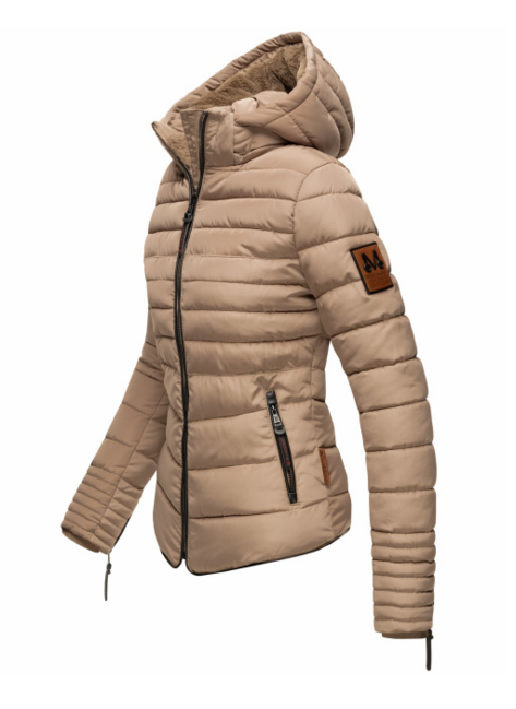 Marikoo Amber women's winter hooded jacket, taupe