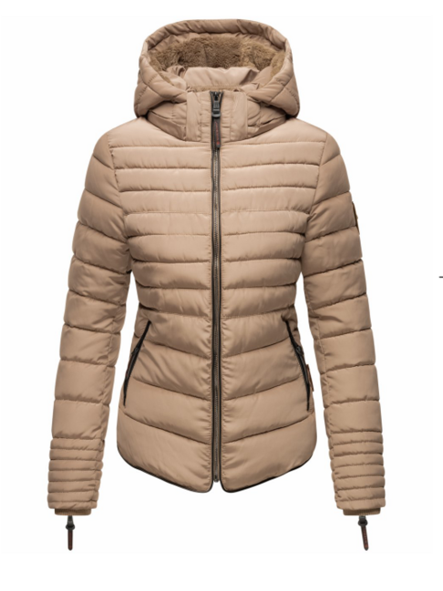 Marikoo Amber women's winter hooded jacket, taupe