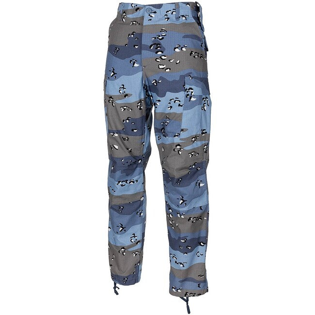 MFH US Combat BDU Rip-Stop Pants, Navy Blue Chocolate Chip Camo
