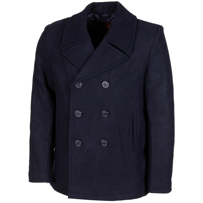 MFH US Peacoat Coat with Buttons, Navy Blue