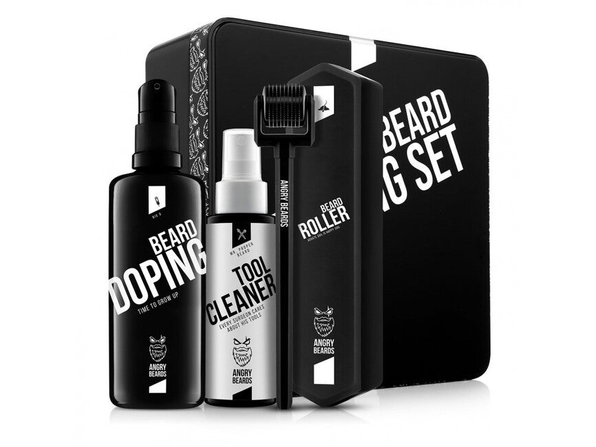 Angry Beards Beard & Mustache Growth Roller & Doping Set